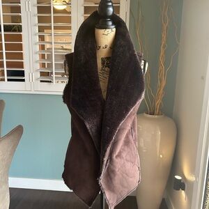 Sioni Dark Brown Faux Fur Vest